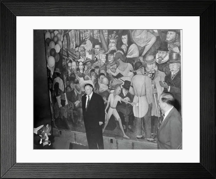 Framed Print : Diego Rivera Standing in Front of a Painting Framed Print : Diego Rivera Standing in Front of a Painting