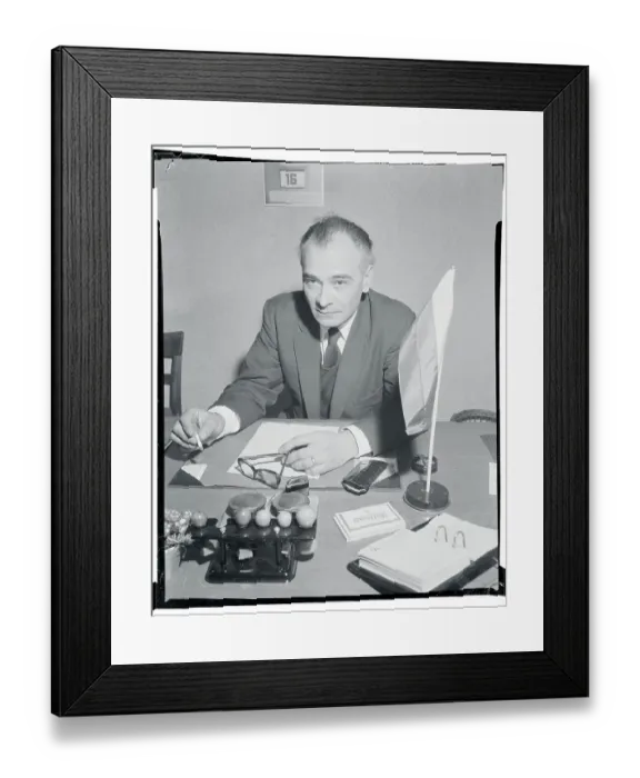 Framed Print : Vladimir Polemsky Sitting at Desk Framed Print : Vladimir Polemsky Sitting at Desk