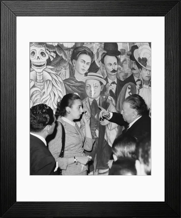 Framed Print : Diego Rivera Pointing to a Painting Framed Print : Diego Rivera Pointing to a Painting