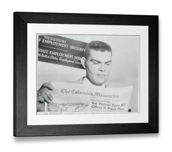 Framed Print : David Procter Reading the Newspaper Framed Print : David Procter Reading the Newspaper