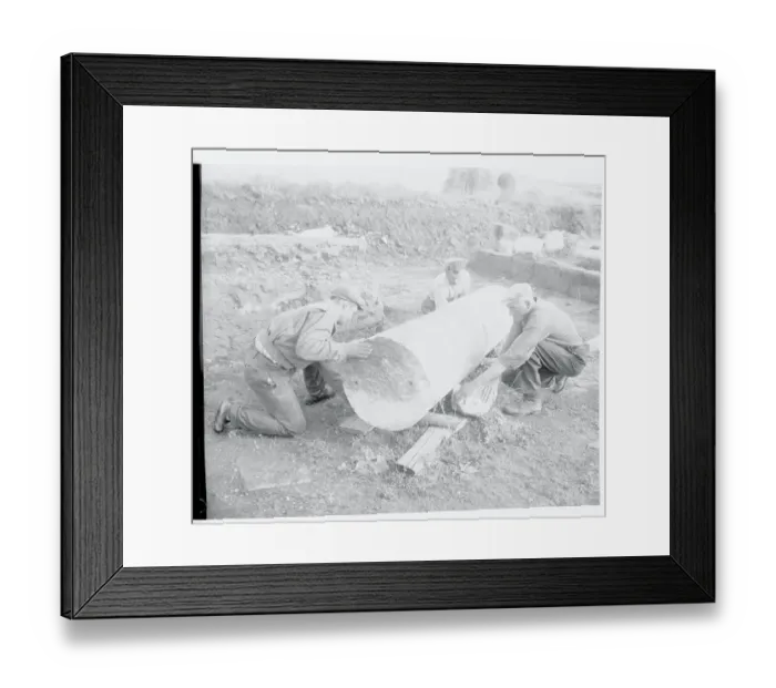 Framed Print : Workmen Moving a Column Framed Print : Workmen Moving a Column