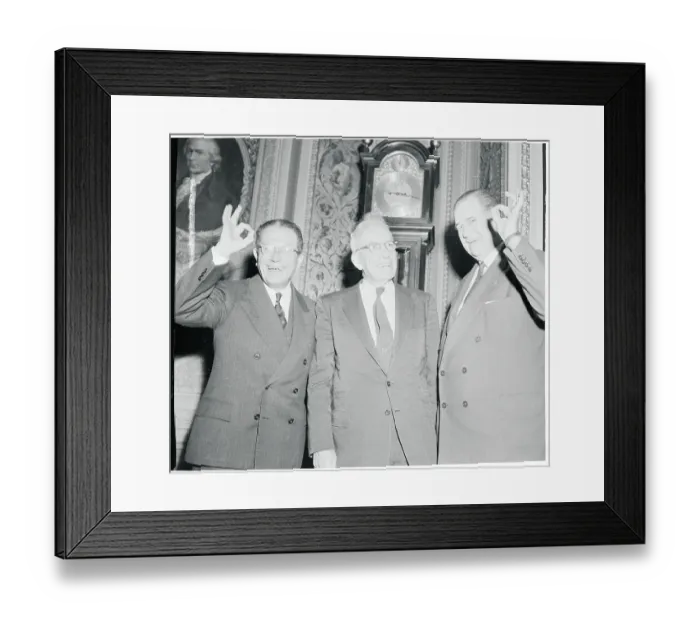 Framed Print : George Aiken Speaking With Colleagues
