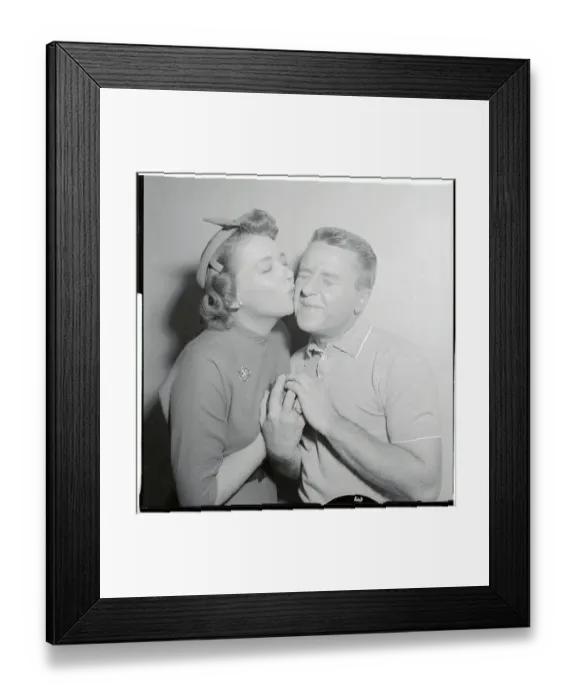 Framed Print : Jeff Donnell Kissing George Gobel