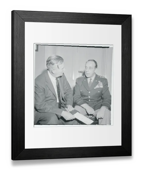 Framed Print : James P. Richards and L.L. Lemnitzer Talking