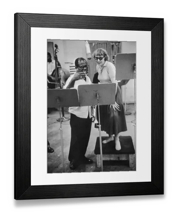 Framed Print : Louis Armstrong and Lotte Lenya Singing at Music Stand Framed Print : Louis Armstrong and Lotte Lenya Singing at Music Stand