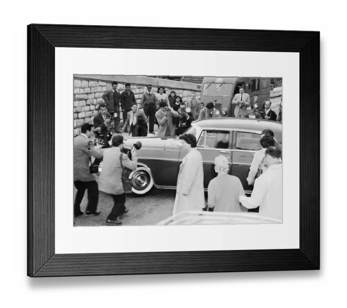 Framed Print : Cameramen Photographing a Car Framed Print : Cameramen Photographing a Car