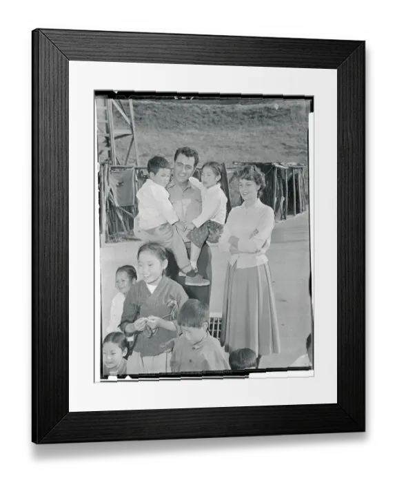 Framed Print : Rock Hudson and Wife with Korean Orphans Framed Print : Rock Hudson and Wife with Korean Orphans