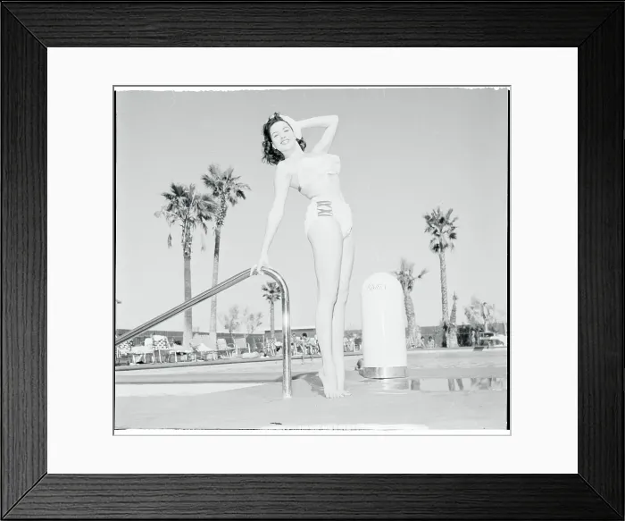 Framed Print : Portrait of Carol Allen in Bathing Suit Framed Print : Portrait of Carol Allen in Bathing Suit