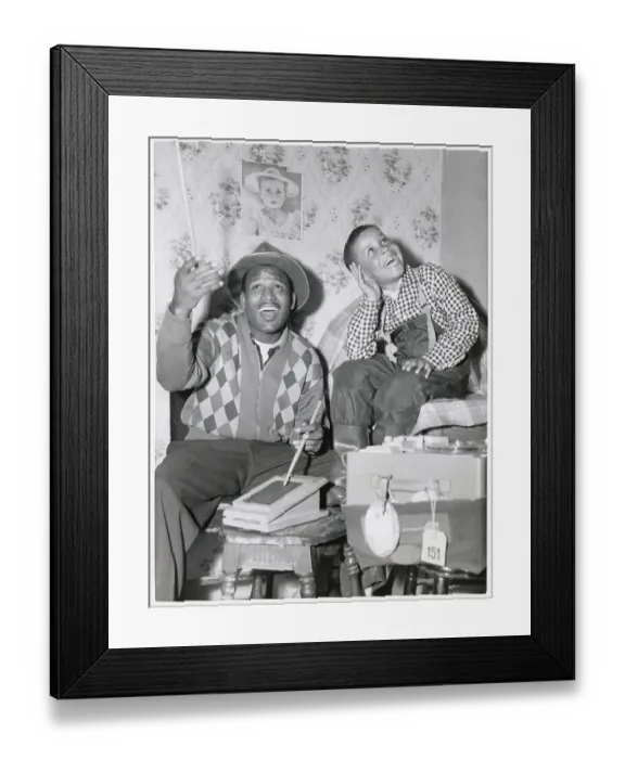 Framed Print : Sugar Ray Robinson with Young Son Enjoying Music Framed Print : Sugar Ray Robinson with Young Son Enjoying Music