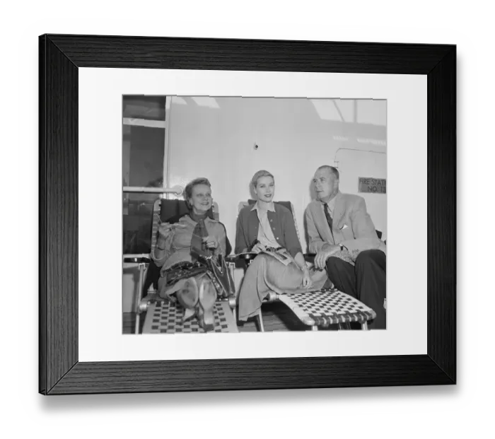 Framed Print : Grace Kelly on Ocean Liner With Her Parents Framed Print : Grace Kelly on Ocean Liner With Her Parents