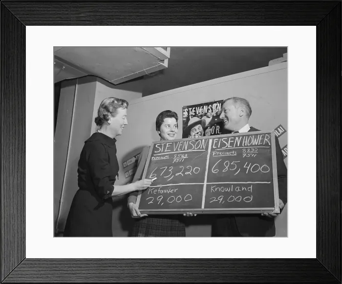 Framed Print : Eisenhower Leading in the Elections Framed Print : Eisenhower Leading in the Elections