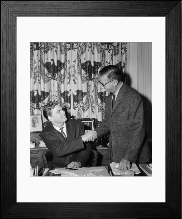Framed Print : Ronnie Knox Shaking Hands With Dore Schary Framed Print : Ronnie Knox Shaking Hands With Dore Schary