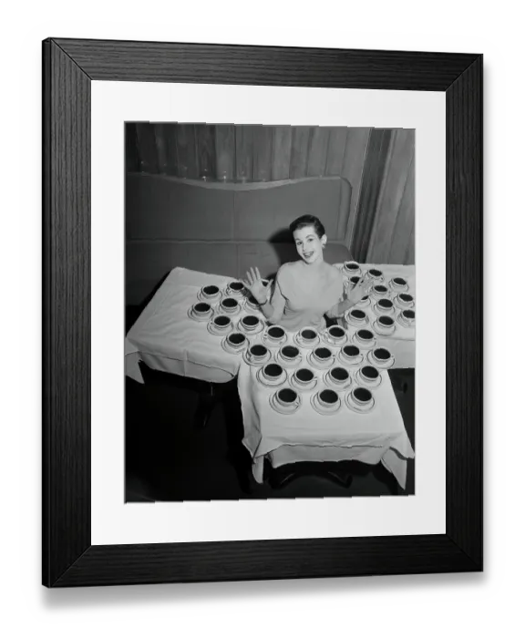 Framed Print : Brooke Robin Surrounded by Coffee Cups Framed Print : Brooke Robin Surrounded by Coffee Cups