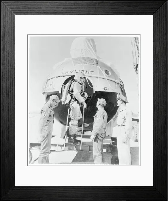 Framed Print : Actor Guy Madison on Balloon Set Framed Print : Actor Guy Madison on Balloon Set