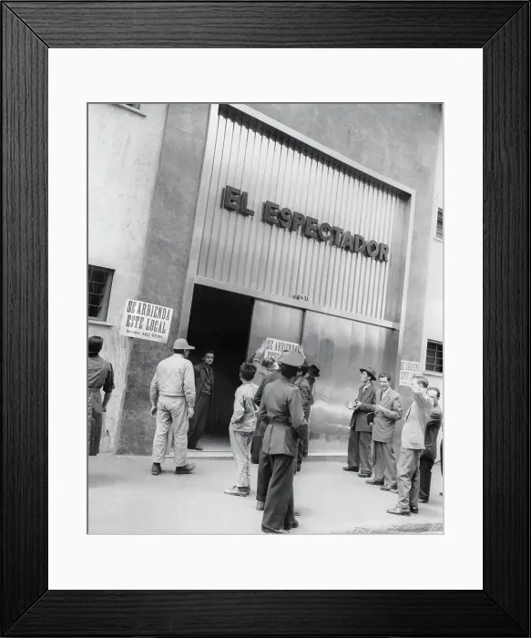 Framed Print : Employees of El Espectador Posting Notices Framed Print : Employees of El Espectador Posting Notices
