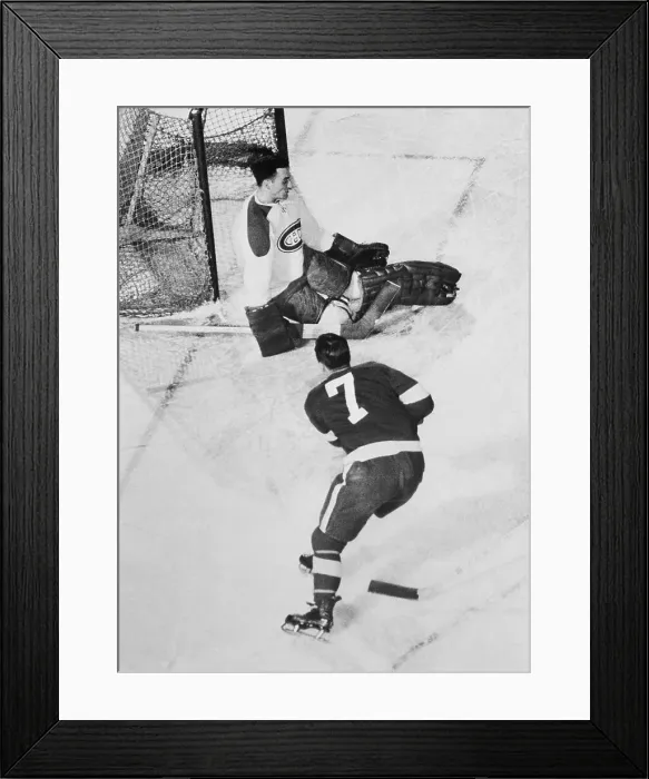 Framed Print : Jacques Plante Blocking a Shot Framed Print : Jacques Plante Blocking a Shot