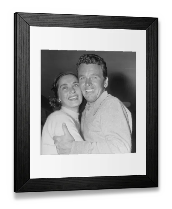 Framed Print : Jackie Burke Hugging His Wife Framed Print : Jackie Burke Hugging His Wife