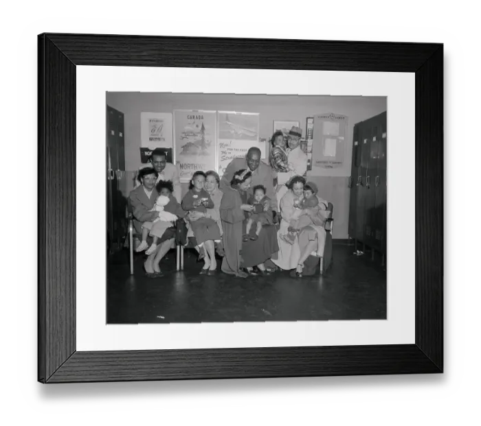Framed Print : Korean Children Posing with American Parents Framed Print : Korean Children Posing with American Parents