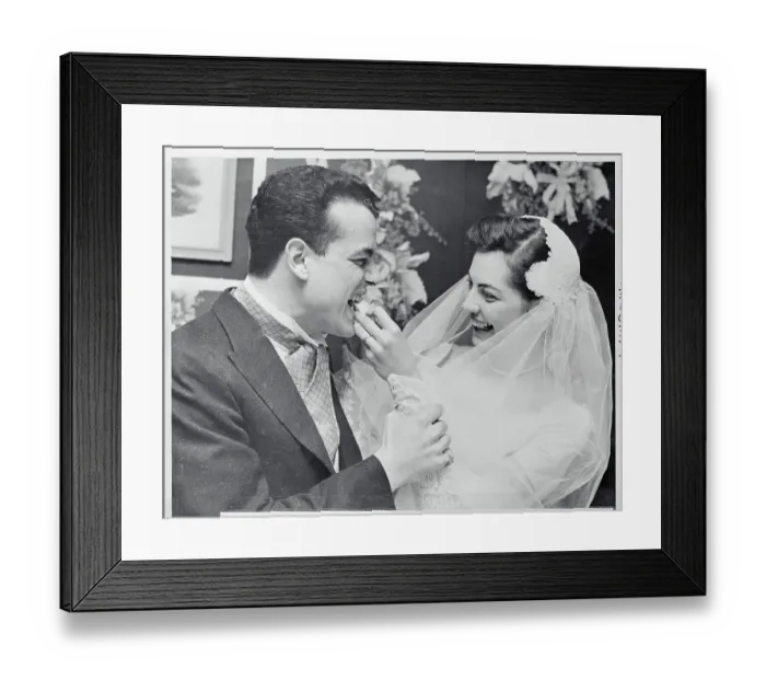 Framed Print : Rosemary Meyer Feeding Wedding Cake to Her Husband Framed Print : Rosemary Meyer Feeding Wedding Cake to Her Husband