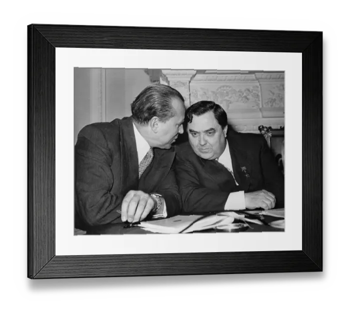 Framed Print : Jacob Malik and Georgi Malenkov Talking