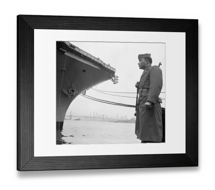 Framed Print : Navy Man Gazing at Ship