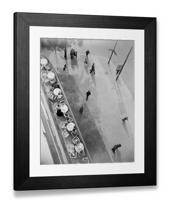 Framed Print : People Walking Past a Sidewalk Cafe Framed Print : People Walking Past a Sidewalk Cafe