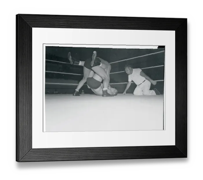 Framed Print : Joe Louis Wrestling Against Charro Aztec Framed Print : Joe Louis Wrestling Against Charro Aztec