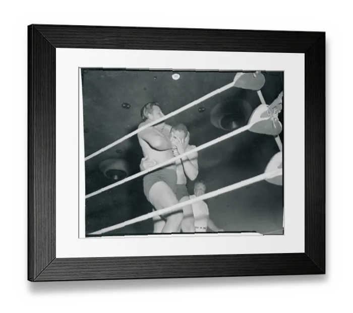 Framed Print : Joe Louis Wrestling Against Charro Aztec Framed Print : Joe Louis Wrestling Against Charro Aztec