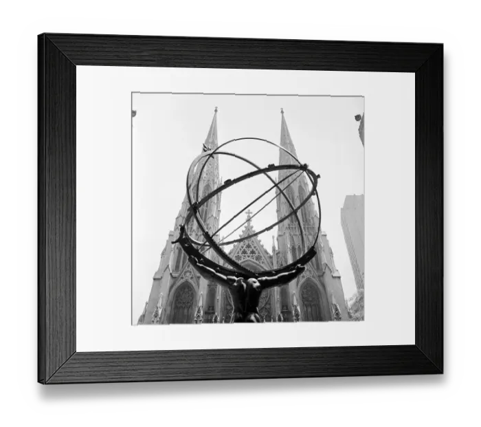 Framed Print : View of St. Patrick's Cathedral Through Atlas by Lee Lawrie Framed Print : View of St. Patrick's Cathedral Through Atlas by Lee Lawrie
