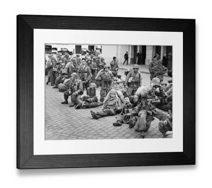 Framed Print : French Troops Sitting on the Ground Framed Print : French Troops Sitting on the Ground