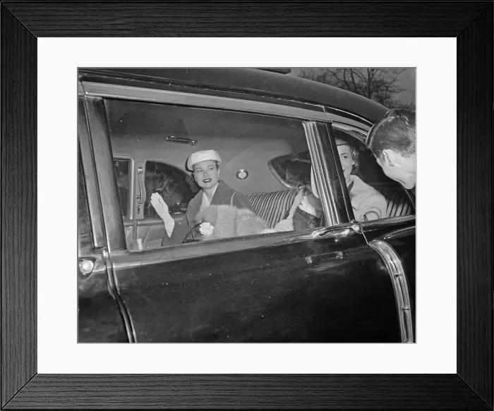 Framed Print : Grace Kelly Riding in Limousine for Travels Framed Print : Grace Kelly Riding in Limousine for Travels