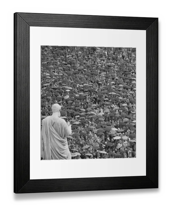 Framed Print : Crowd Gathering to Receive a Blessing From the Pope