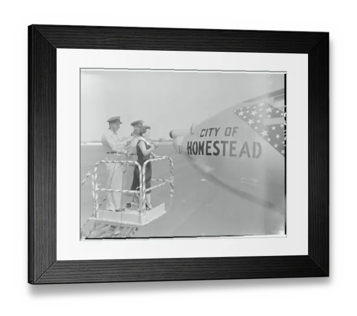 Framed Print : People Standing by the Nose of a Plane Framed Print : People Standing by the Nose of a Plane