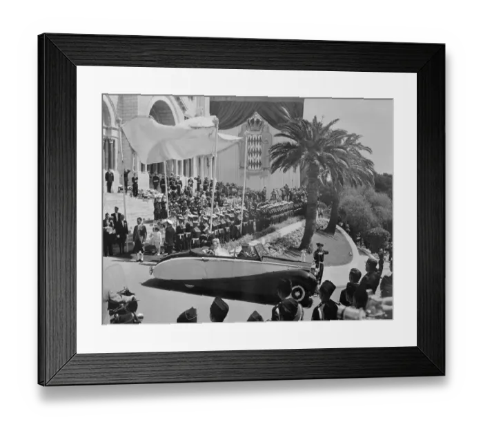 Framed Print : Prince Rainier and Princess Grace Riding in Car Framed Print : Prince Rainier and Princess Grace Riding in Car