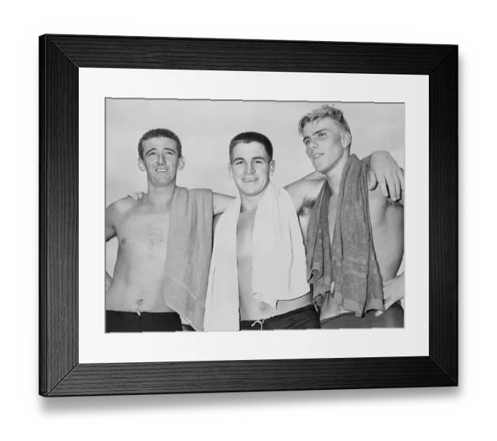 Framed Print : Gary Winram with Murray Garretty and Murray Rose Framed Print : Gary Winram with Murray Garretty and Murray Rose