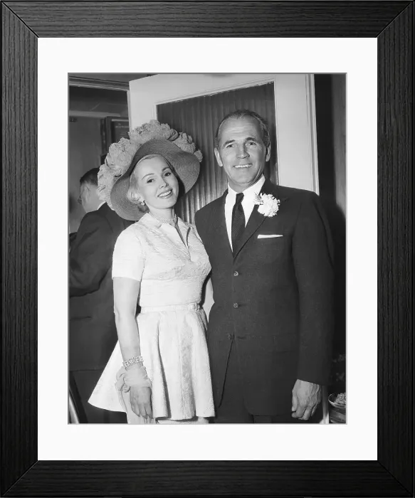Framed Print : Actress Zsa Zsa Gabor Posing with Hal Hayes Framed Print : Actress Zsa Zsa Gabor Posing with Hal Hayes