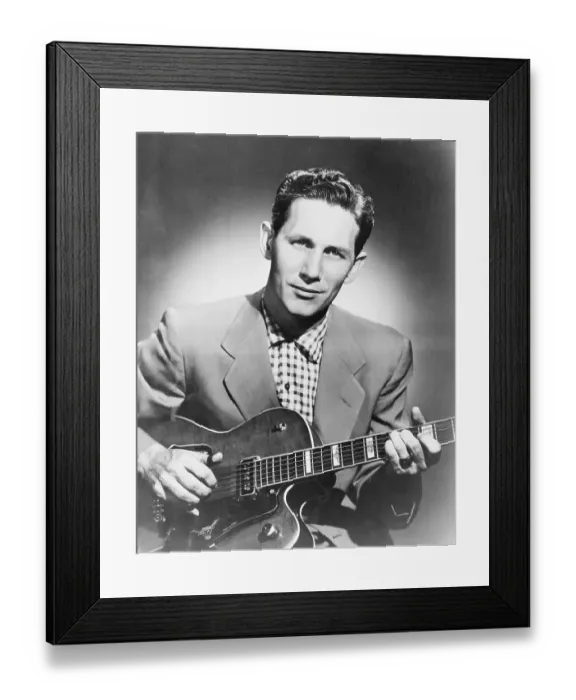 Framed Print : Singer Chet Atkins Playing the Guitar