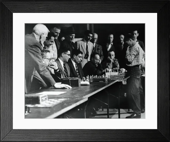 Framed Print : Young Bobby Fischer Playing Multiple Chess Games Framed Print : Young Bobby Fischer Playing Multiple Chess Games