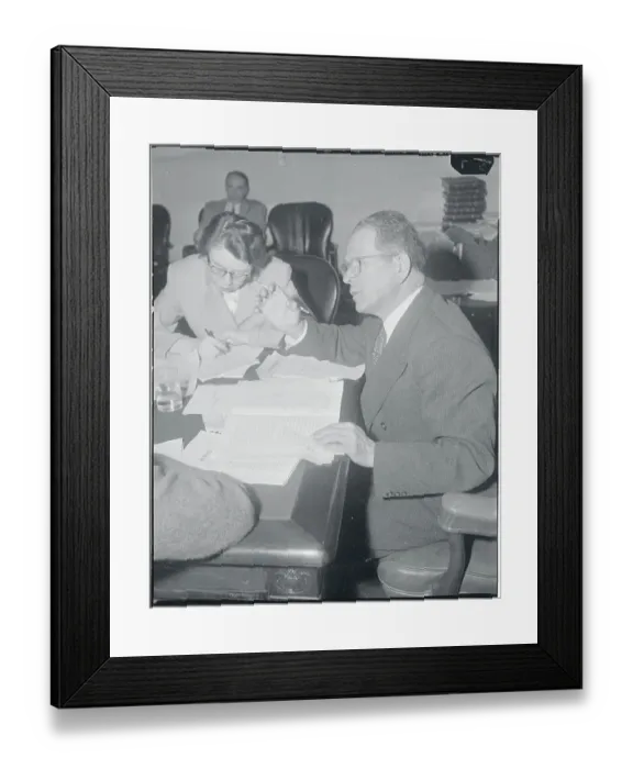 Framed Print : Allen Ellender Speaking at a Press Conference Framed Print : Allen Ellender Speaking at a Press Conference