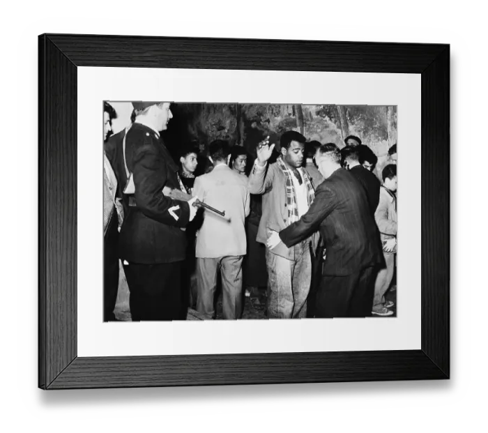 Framed Print : Police Searching Citizens Due to Unrest Framed Print : Police Searching Citizens Due to Unrest