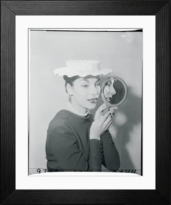 Framed Print : Model Wearing Hat Framed Print : Model Wearing Hat