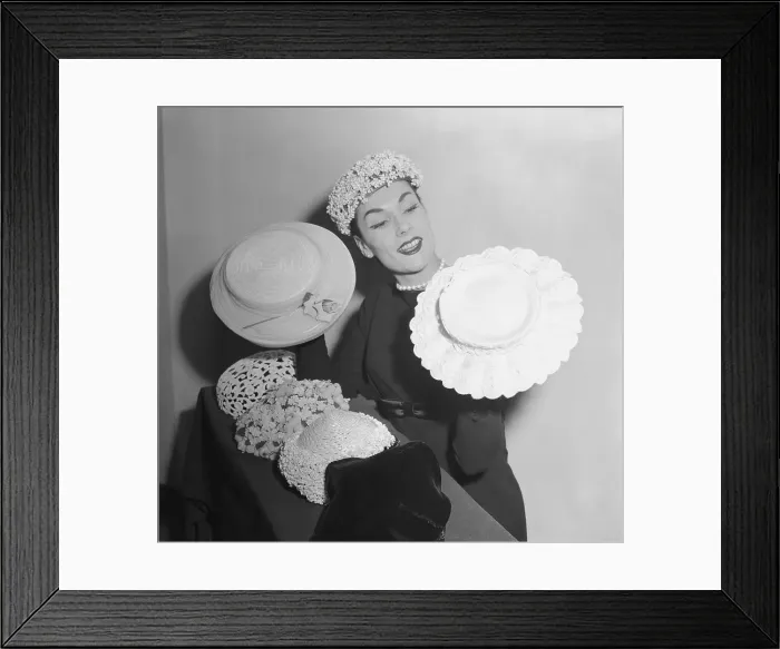 Framed Print : Model Wearing Hat Framed Print : Model Wearing Hat