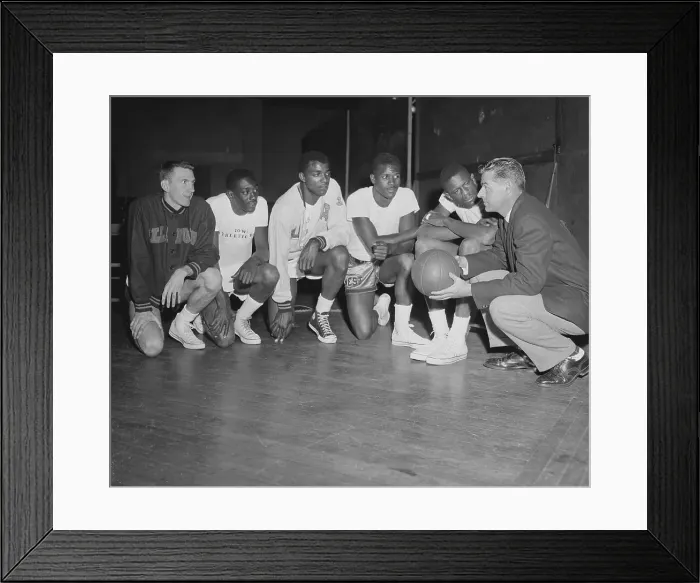 Framed Print : Pete Newell Instructing His Team
