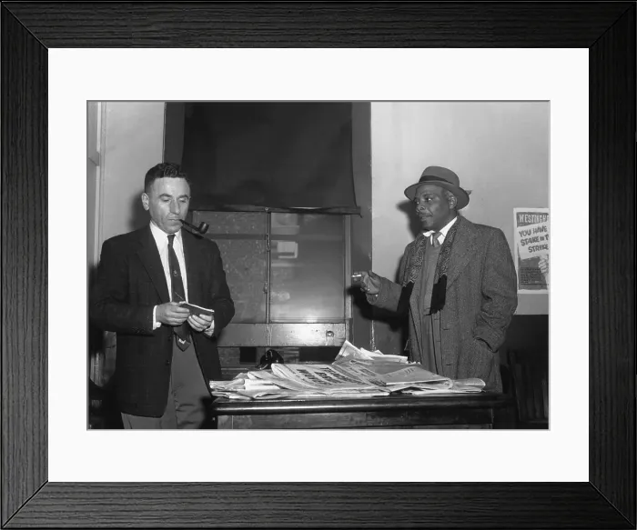 Framed Print : Federal Agent Closes Daily Worker Office Framed Print : Federal Agent Closes Daily Worker Office