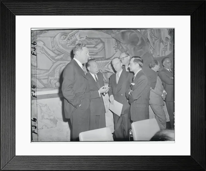 Framed Print : Dag Hammarskjold Conferring With Colleagues Framed Print : Dag Hammarskjold Conferring With Colleagues