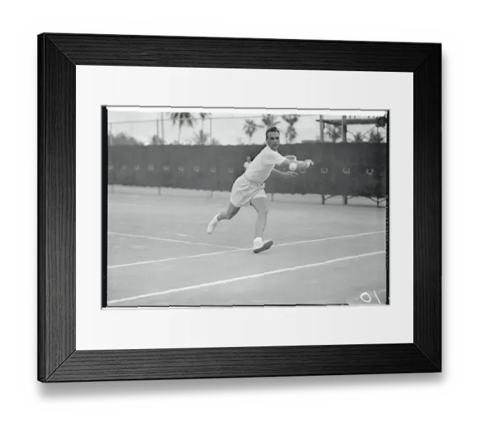 Framed Print : Vic Seixas Hitting a Tennis Ball Framed Print : Vic Seixas Hitting a Tennis Ball