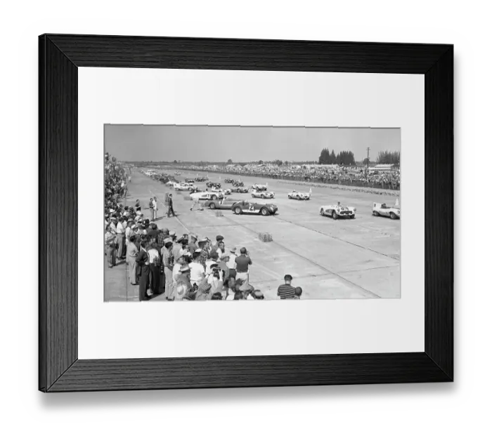 Framed Print : Spectators Watching a Car Race Framed Print : Spectators Watching a Car Race