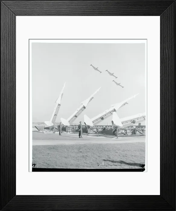 Framed Print : Jet Fighters Flying Over a Defense Unit Framed Print : Jet Fighters Flying Over a Defense Unit