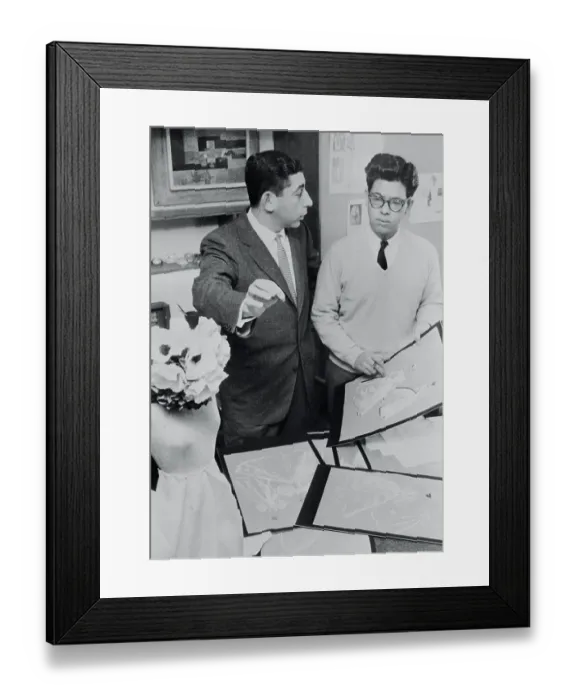Framed Print : Lawrence Marcus Chatting with Joe Hong
