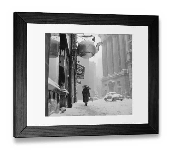 Framed Print : Woman With Umbrella Walking Near Kettle Posted on Establishment Framed Print : Woman With Umbrella Walking Near Kettle Posted on Establishment